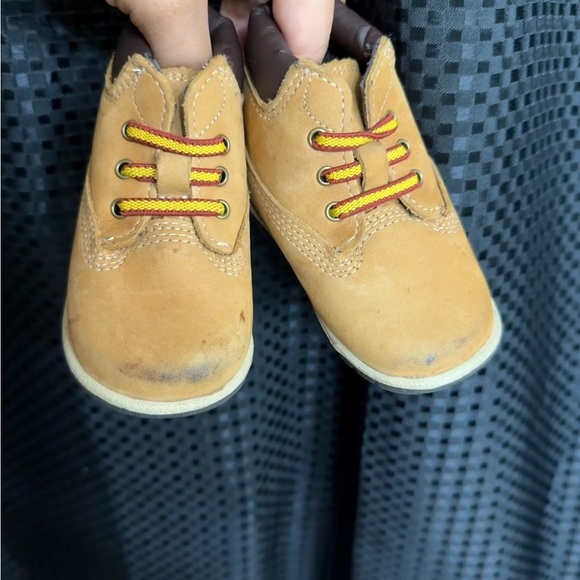 Timberland Kids Brown Boots with Yellow Accents - Picture 2 of 3